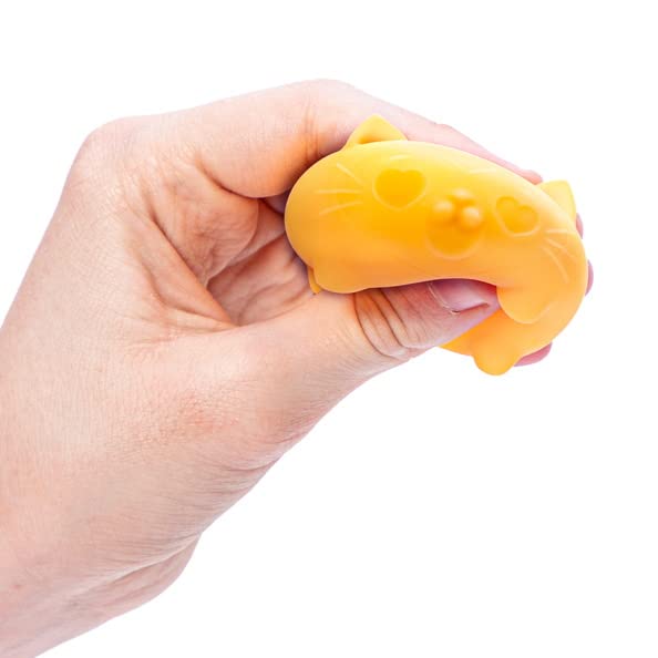 Schylling NeeDoh Teenie Cool Cat - Sensory Squeeze Toy - Contains 3 Mini Groovy Globs - 1.5" Wide - Color May Vary (Pack of 1)