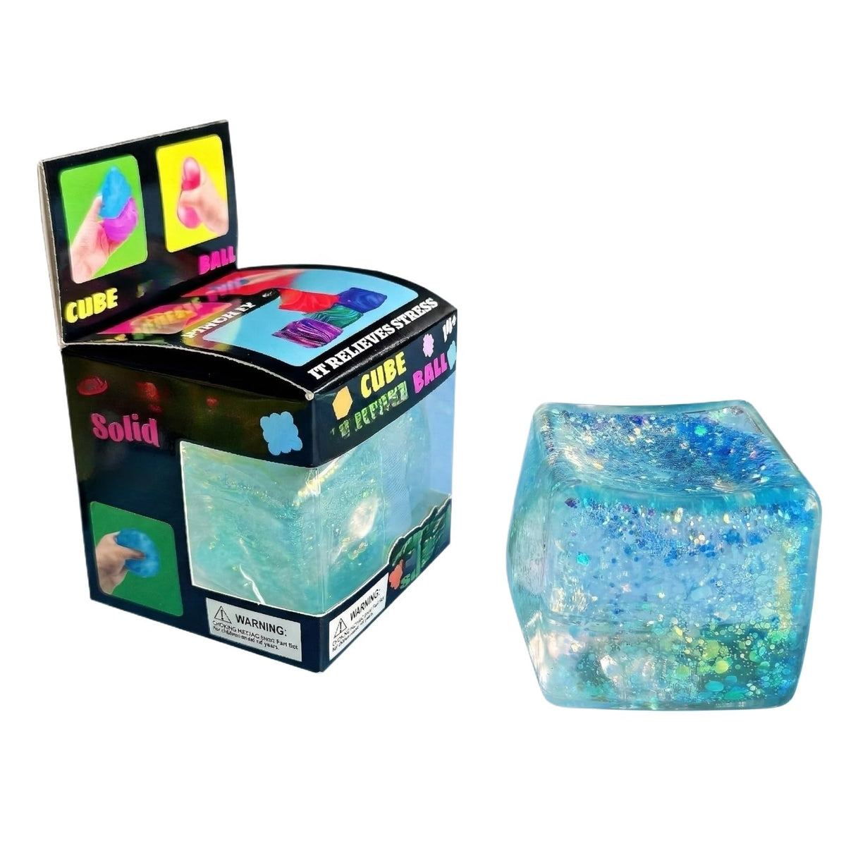 Schylling NeeDoh Teenie Cool Cat - Sensory Squeeze Toy - Contains 3 Mini Groovy Globs - 1.5" Wide - Color May Vary (Pack of 1)