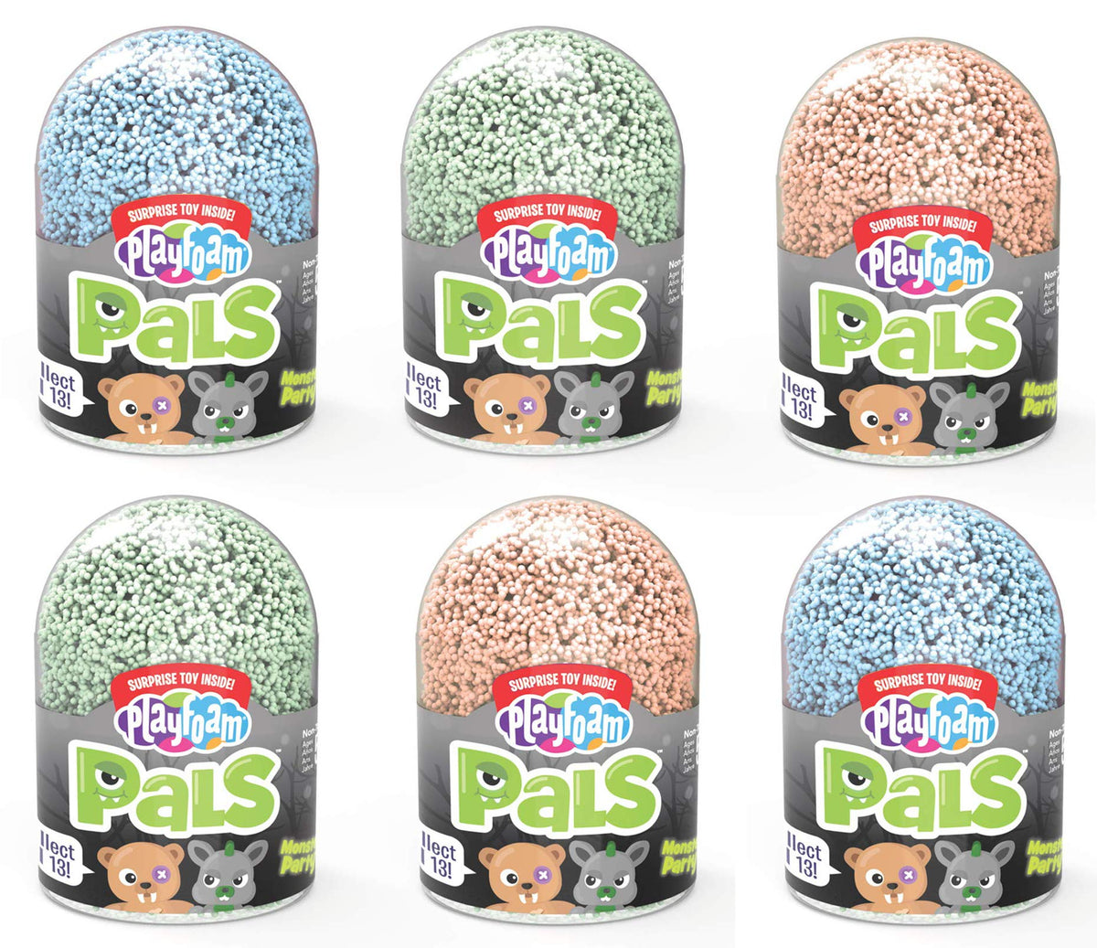 Schylling NeeDoh Rainboh Teenie - Sensory Squeeze Toy - Contains 6 Mini Groovy Globs - 1.5" Wide - Multicolored