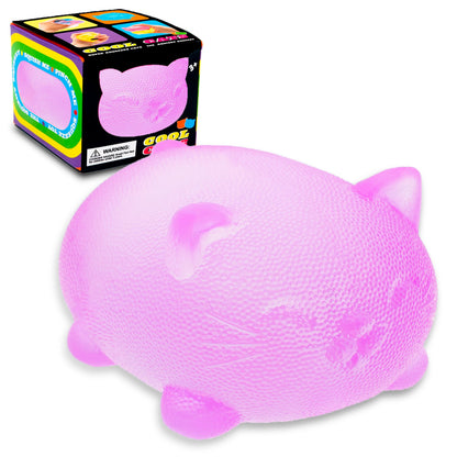 Schylling NeeDoh Teenie Cool Cat - Sensory Squeeze Toy - Contains 3 Mini Groovy Globs - 1.5" Wide - Color May Vary (Pack of 1)